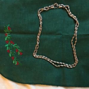 Long silver necklace